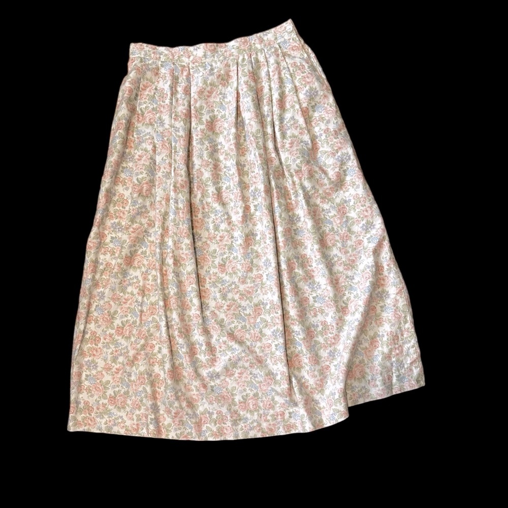 VINTAGE Hand Stitched | Tanner Sport | Floral Midi Skirt w/ Pockets | Sz: 10